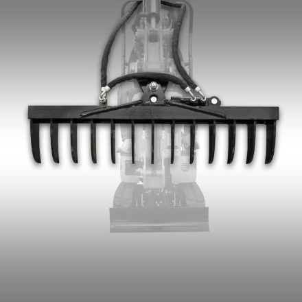 JANSEN Hidraulikusan forgatható gereblye MB-800 Mini kotróhoz